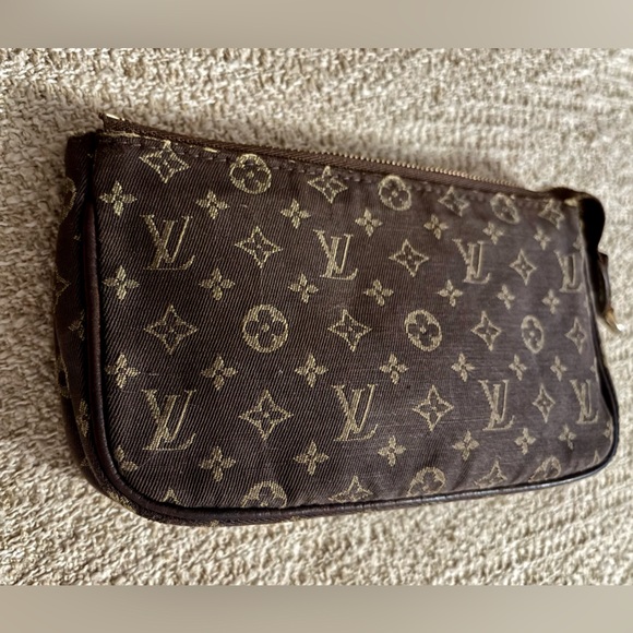 😍 Louis Vuitton Brown Mini Lin Pouch - Picture 7 of 10